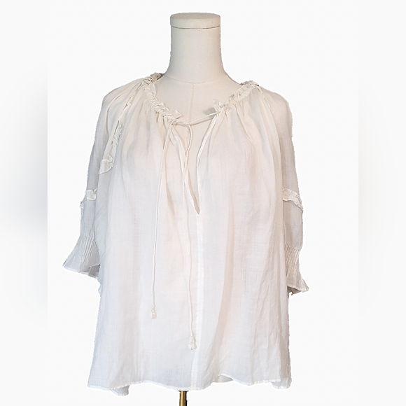 Wilfred Tops - Wilfred Cream Blouse with‎ Tie Neck
